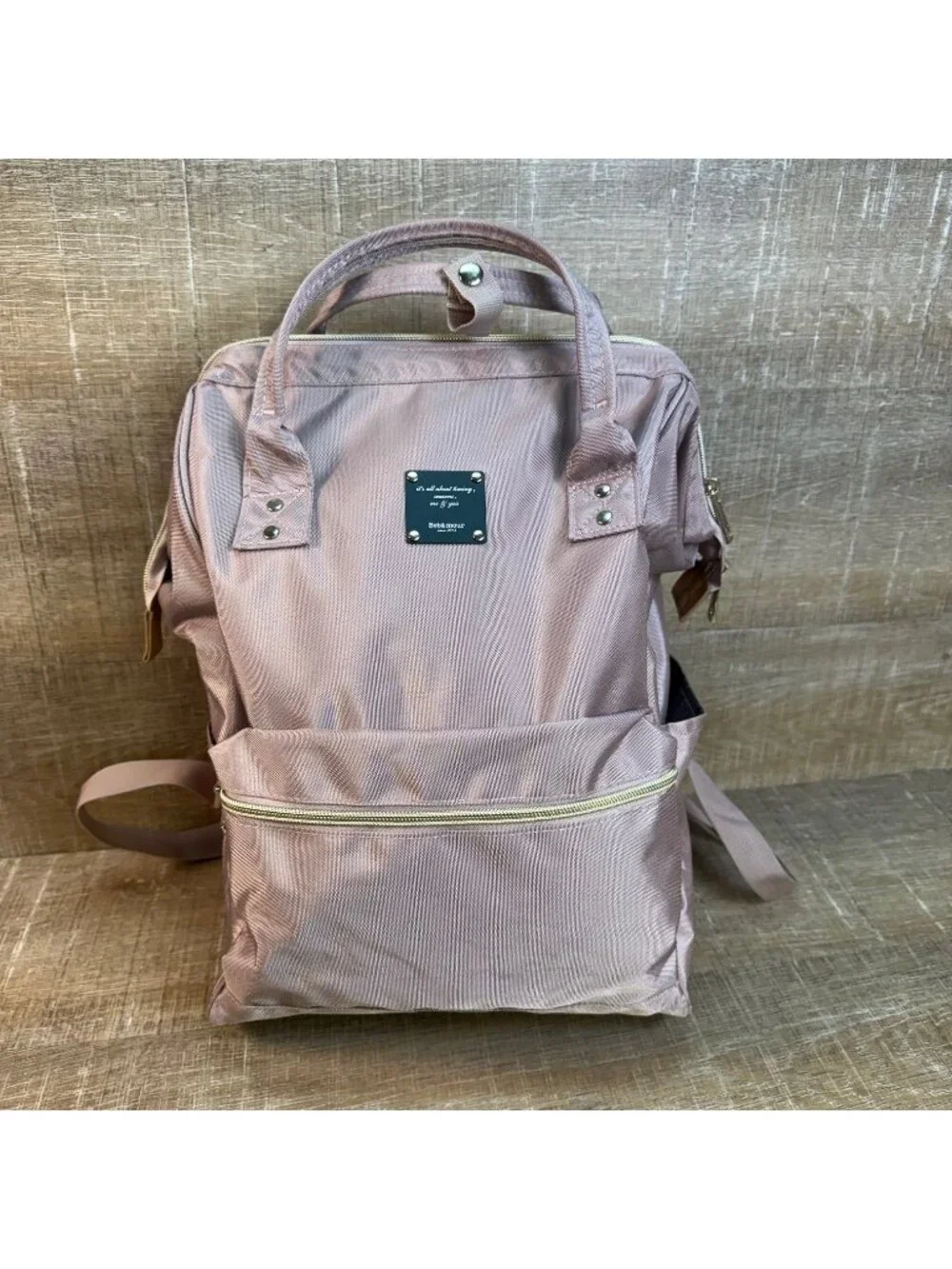 Bebámour Wide Open Diaper Bag Backpack Pink Baby Travel Tote Shoulder